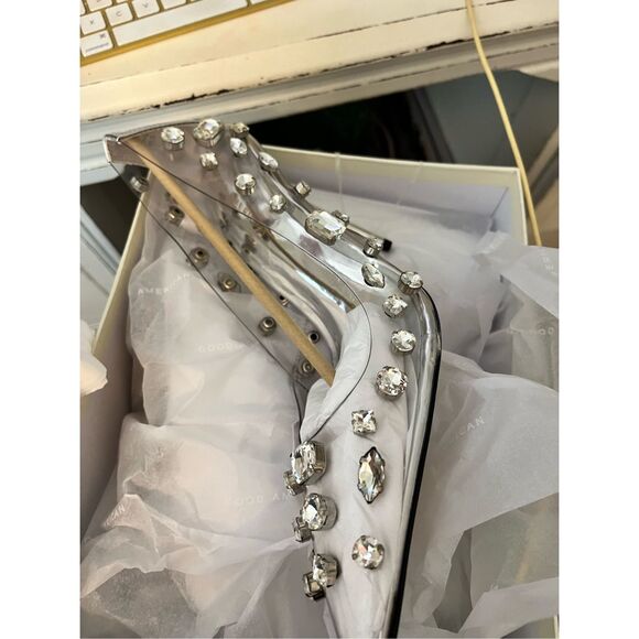 Good American Women's Diamonds Forever Stiletto Clear Pumps SIZE 6.5 NEW - Picture 14 of 14